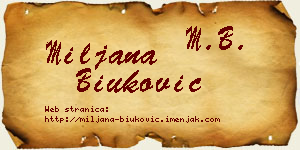 Miljana Biuković vizit kartica